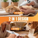 Petluno 2-in-1 Pet Grooming Trimmer with LED Light, Rechargeable Dog/Cat Hair Clipper, Grooming Tool, Electric Nail Grinder for Cats and Dogs, Pet Clipper Blades for Eyes, Ears