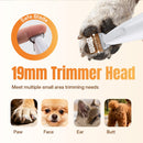 Petluno 2-in-1 Pet Grooming Trimmer with LED Light, Rechargeable Dog/Cat Hair Clipper, Grooming Tool, Electric Nail Grinder for Cats and Dogs, Pet Clipper Blades for Eyes, Ears