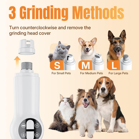 Petluno 2-in-1 Pet Grooming Trimmer with LED Light, Rechargeable Dog/Cat Hair Clipper, Grooming Tool, Electric Nail Grinder for Cats and Dogs, Pet Clipper Blades for Eyes, Ears