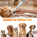 Petluno 2-in-1 Pet Grooming Trimmer with LED Light, Rechargeable Dog/Cat Hair Clipper, Grooming Tool, Electric Nail Grinder for Cats and Dogs, Pet Clipper Blades for Eyes, Ears