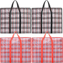 Storage bags, 4 pieces, large reusable moving bags, with zip closure and handles, storage bag, clothing, laundry bag, capacity, multifunctional for duvets