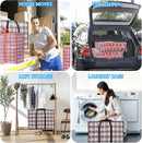 Storage bags, 4 pieces, large reusable moving bags, with zip closure and handles, storage bag, clothing, laundry bag, capacity, multifunctional for duvets