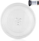 Magnetron plate, glass, 24.5 cm, microwave plate, turntable, glass plate, microwave accessories, replacement turntable with 3 attachments for standard round microwaves