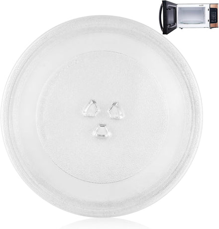 Magnetron plate, glass, 24.5 cm, microwave plate, turntable, glass plate, microwave accessories, replacement turntable with 3 attachments for standard round microwaves
