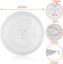 Magnetron plate, glass, 24.5 cm, microwave plate, turntable, glass plate, microwave accessories, replacement turntable with 3 attachments for standard round microwaves
