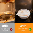 2 pieces of microwave covers, microwave cover for heating food, 23 cm and 17 cm, transparent, microwave lid with adjustable steam ventilation to prevent splatters
