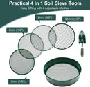 Garden sieve, soil sieve with interchangeable mesh sizes 3, 6, 9 and 12 mm, perfect garden tool for sifting soil, stones and compost.