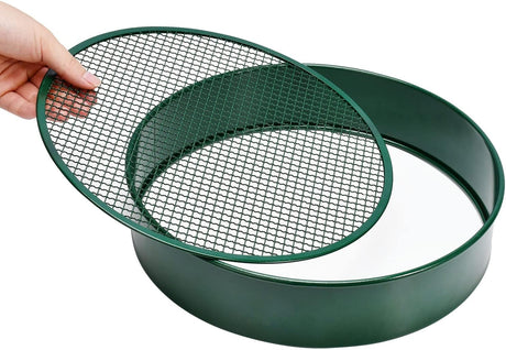 Garden sieve, soil sieve with interchangeable mesh sizes 3, 6, 9 and 12 mm, perfect garden tool for sifting soil, stones and compost.