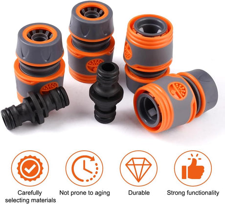 8 pieces garden hose connector 1/2 inch, garden hose fittings, hose coupling, double plug, hose connector set, garden hose accessories, garden hose connection set garden tool, lawn