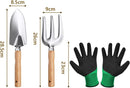Petluno Garden Tool Set, 3-piece garden tool, stainless steel hand tools, gift set with ergonomic handles, including a wide spade