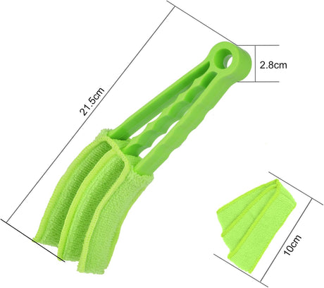 Petluno Blinds Cleaning Brush - 2 Pack Blind Cleaner, With Microfiber Cleaning Cloth, Feather Duster for Cleaning and Electric Fans (Pink + Green) Pink Green