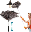 Feather duster, extendable, telescopic cleaning cloth, washable, ostrich feathers, cobweb duster with telescopic handle, cleaning supplies, home, car, office