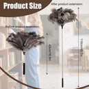 Feather duster, extendable, telescopic cleaning cloth, washable, ostrich feathers, cobweb duster with telescopic handle, cleaning supplies, home, car, office