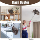 Feather duster, extendable, telescopic cleaning cloth, washable, ostrich feathers, cobweb duster with telescopic handle, cleaning supplies, home, car, office