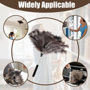 Feather duster, extendable, telescopic cleaning cloth, washable, ostrich feathers, cobweb duster with telescopic handle, cleaning supplies, home, car, office
