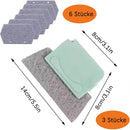 Cleaning brush with slot, 3 cleaning brushes and 6 replacement pads, kitchen cleaning set, for cleaning all corners windows doors, grey, green, cream-coloured