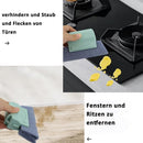 Cleaning brush with slot, 3 cleaning brushes and 6 replacement pads, kitchen cleaning set, for cleaning all corners windows doors, grey, green, cream-coloured