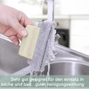 Cleaning brush with slot, 3 cleaning brushes and 6 replacement pads, kitchen cleaning set, for cleaning all corners windows doors, grey, green, cream-coloured