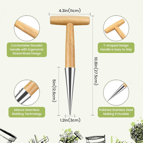 Flower bulbs, plant stakes, flower bulbs with T-grip, bulb planting aids, onion sets, garden vegetables, flowers and tulip bulbs