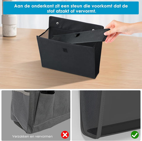 Storage space for campers with self-adhesive motorhome accessories Essentials Caravan Gadgets, 34 x 29 x 14 cm Foldable wall-mounted organizer for bedroom, office, bedside table desk