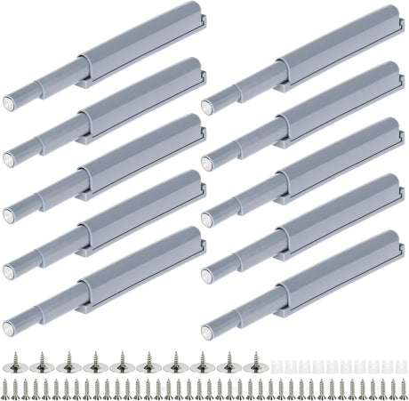 Petluno® Pack of 10 push-to-open door openers, soft close door dampers for kitchen cabinet doors