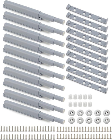Petluno® Pack of 10 push-to-open door openers, soft close door dampers for kitchen cabinet doors