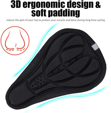 Petluno Bike Seat Cushion Cover, PE Foam Comfortable Breathable Bicycle Saddle Water & Dust Resistant Covers Fits Spin, Exercise Bike, Outdoor or Indoor Cycling