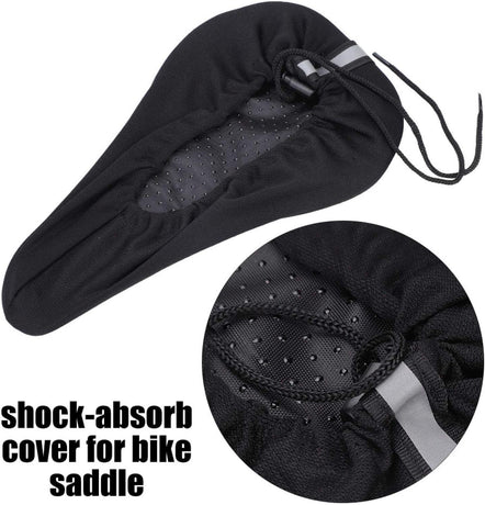 Petluno Bike Seat Cushion Cover, PE Foam Comfortable Breathable Bicycle Saddle Water & Dust Resistant Covers Fits Spin, Exercise Bike, Outdoor or Indoor Cycling