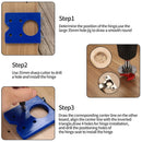 35 mm hinge drill set with hinge hole and hinge template, drill guide, power drill accessory, for concealed hinges, cabinet hinges, mounting plates, woodworking