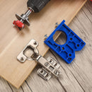 35 mm hinge drill set with hinge hole and hinge template, drill guide, power drill accessory, for concealed hinges, cabinet hinges, mounting plates, woodworking