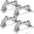 Spring-loaded hinge, 170 degrees, for kitchen cabinets, door hinges, large angle door hinges, angle stop, self-closing hinge, 4 pieces, improved version with buffer damping