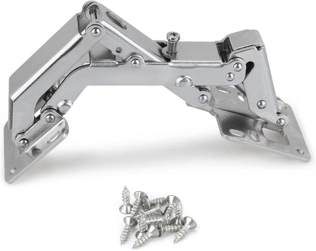 Spring-loaded hinge, 170 degrees, for kitchen cabinets, door hinges, large angle door hinges, angle stop, self-closing hinge, 4 pieces, improved version with buffer damping