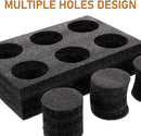 Petluno 6 Holes Takeout Beverage Cup Trays, Hot Cold Drinks Fixing Holders, Foam Coffee Carrier, Packing Tool for Restaurant Black