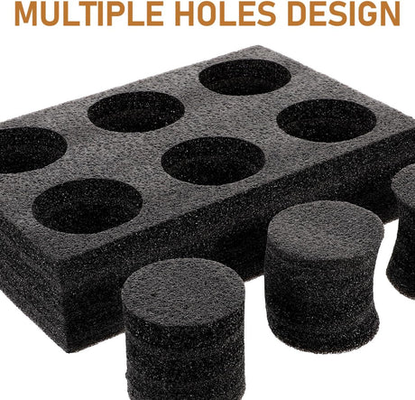 Petluno 6 Holes Takeout Beverage Cup Trays, Hot Cold Drinks Fixing Holders, Foam Coffee Carrier, Packing Tool for Restaurant Black