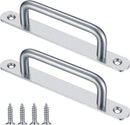 2 pieces sliding door handles, split door handles, sliding door handle with stainless steel plate, cabinet door handle, shed door handles, garden door handles (192 mm) 192MM