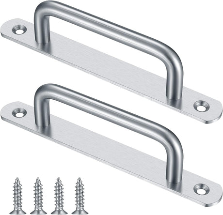 2 pieces sliding door handles, split door handles, sliding door handle with stainless steel plate, cabinet door handle, shed door handles, garden door handles (192 mm) 192MM