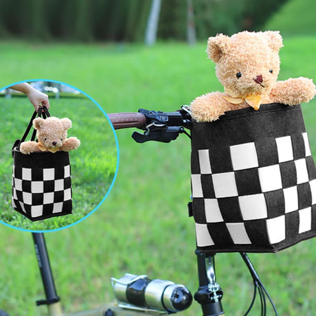 Bike Basket with a Fixed Holder, Kids' Small Scooter Tricycle Accessories Kit Bells Tools, Rust-Resistant Electric Bicycle Front Baskets for Women and Men