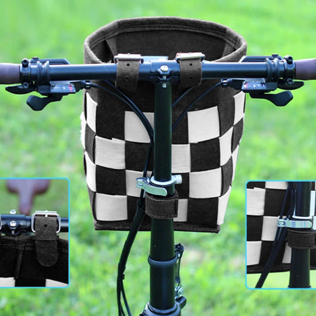 Bike Basket with a Fixed Holder, Kids' Small Scooter Tricycle Accessories Kit Bells Tools, Rust-Resistant Electric Bicycle Front Baskets for Women and Men