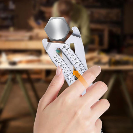 Portable Precise Thread Size Checker Keychain, Bolt Size Finder Keychain Measuring Both Metric & SAE Sizes, Compact Thread Measurement Tool for On-The-Go Convenience (2 Pcs)