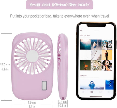 Desk Fan Battery Operated, Portable USB Rechargeable Fan, 2000mAh 180° Tilt Folding Personal Fan With Power Display, 5 Speeds Ultra Quiet Table Fan for Desktop, Home, Travel (p2)