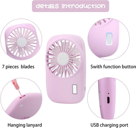Desk Fan Battery Operated, Portable USB Rechargeable Fan, 2000mAh 180° Tilt Folding Personal Fan With Power Display, 5 Speeds Ultra Quiet Table Fan for Desktop, Home, Travel (p2)