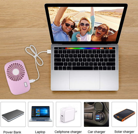 Desk Fan Battery Operated, Portable USB Rechargeable Fan, 2000mAh 180° Tilt Folding Personal Fan With Power Display, 5 Speeds Ultra Quiet Table Fan for Desktop, Home, Travel (p2)