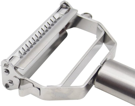 DenSan KG1009 Stainless Steel Julienne Peeler & Vegetable Peeler Multifunction Double-sided Blade Vegetable Cutter and Fruit Slicer Dual Blade(Silver)