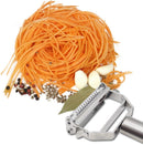 DenSan KG1009 Stainless Steel Julienne Peeler & Vegetable Peeler Multifunction Double-sided Blade Vegetable Cutter and Fruit Slicer Dual Blade(Silver)