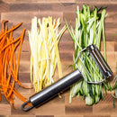 DenSan KG1009 Stainless Steel Julienne Peeler & Vegetable Peeler Multifunction Double-sided Blade Vegetable Cutter and Fruit Slicer Dual Blade(Silver)