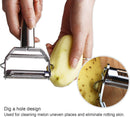DenSan KG1009 Stainless Steel Julienne Peeler & Vegetable Peeler Multifunction Double-sided Blade Vegetable Cutter and Fruit Slicer Dual Blade(Silver)