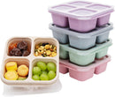 5 Pack Bento Lunch Box，4 Compartment Snack Containers，Divided Bento Snack Box，Meal Prep Lunch Containers, Lunch Box Kids/Toddle/Adults,Food Storage Containers for School, Work and Travel (5 pack)