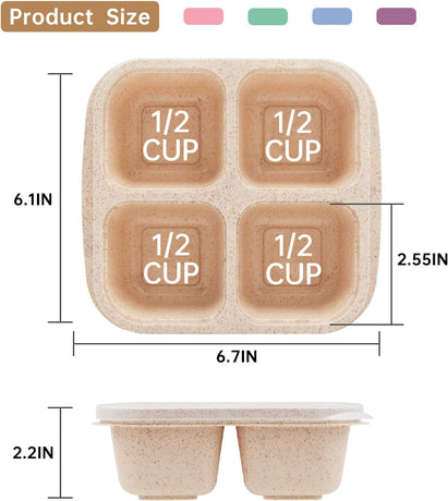 5 Pack Bento Lunch Box，4 Compartment Snack Containers，Divided Bento Snack Box，Meal Prep Lunch Containers, Lunch Box Kids/Toddle/Adults,Food Storage Containers for School, Work and Travel (5 pack)