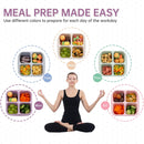 5 Pack Bento Lunch Box，4 Compartment Snack Containers，Divided Bento Snack Box，Meal Prep Lunch Containers, Lunch Box Kids/Toddle/Adults,Food Storage Containers for School, Work and Travel (5 pack)