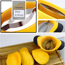 Sturdy Mango Slicer, Pit Remover Tool, Mango Splitter, Fruit Slicer Cutter Pitter, Mango Divider with Ergonomic Rubber Grip Handle, Easy Remove Pit and Divide